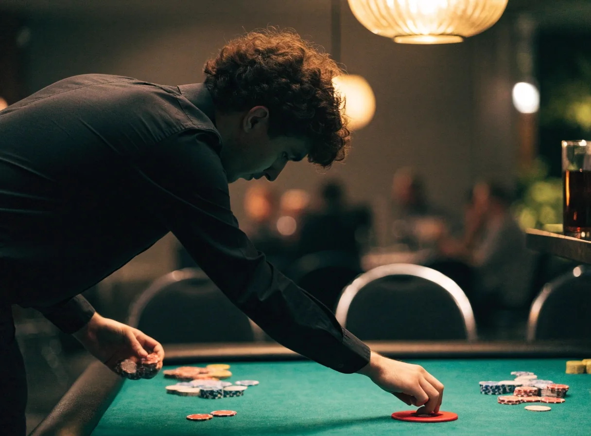 Żetony i karty przygotowane do wieczoru pokerowego