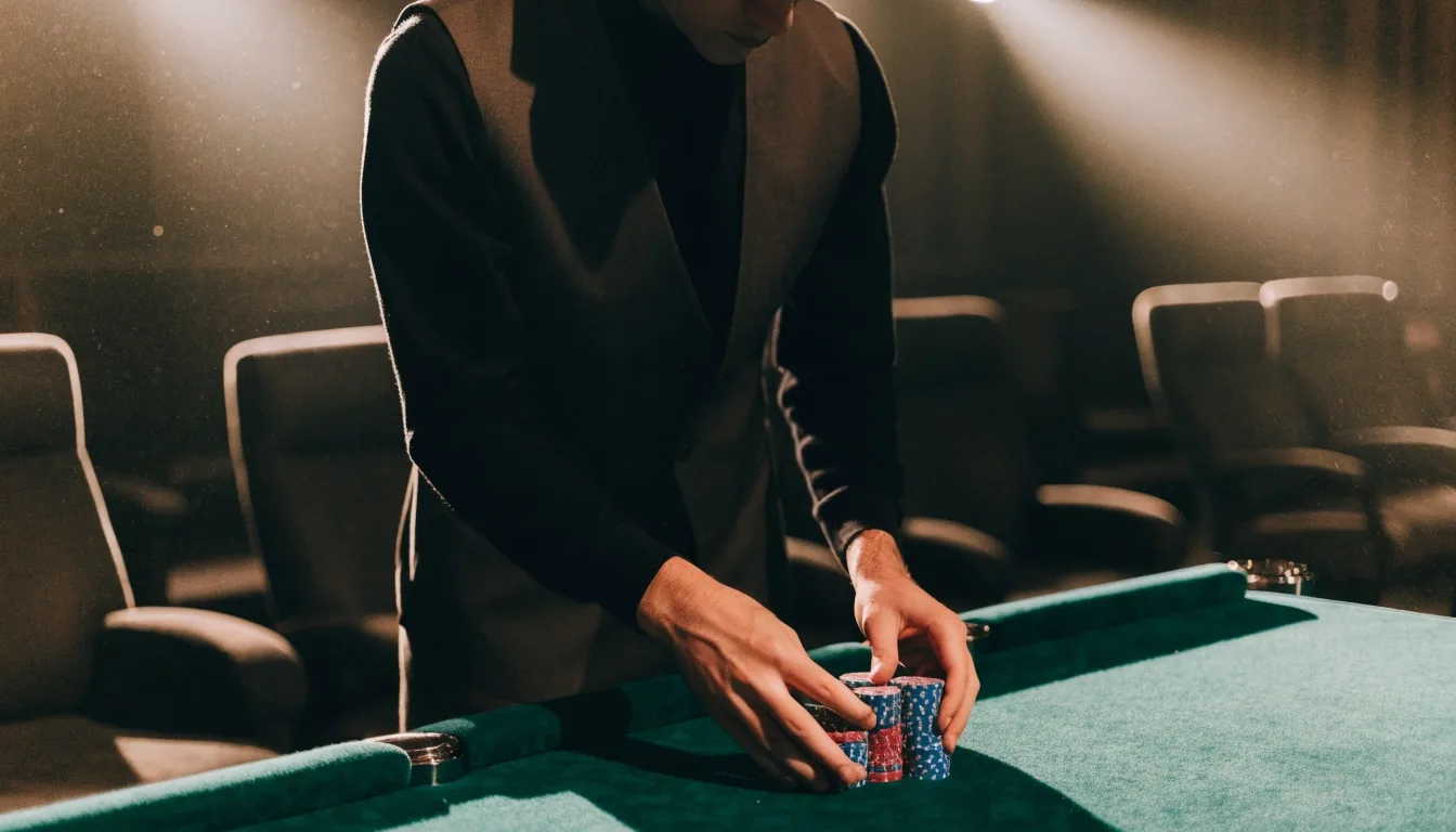 Stół pokerowy w sali eventowej Montclairons